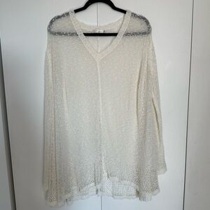 Millau Tunic Cover Up Sweater - Sheer White